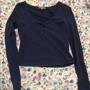 Edikted Midnight Blue Long Sleeve Top